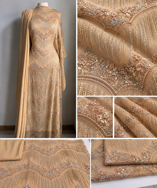 Champagne gold embellished dirac fabric